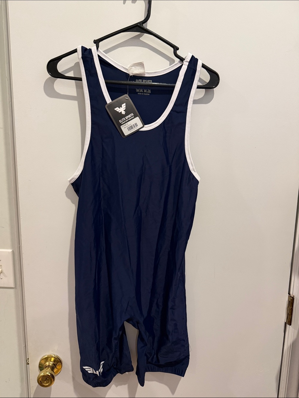 Navy and White Men's Wrestling Singlet NWT Size XL